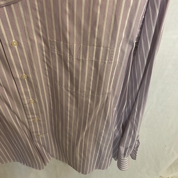 Tommy Bahama Shirt Men Large Lrg L 16.5 34-35 Purple Stripe Button Up LS Dress - Picture 7 of 12